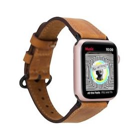 Bouletta ROMA G19 38-40-41 mm Taba Apple Watch Uyumlu Deri Kordon