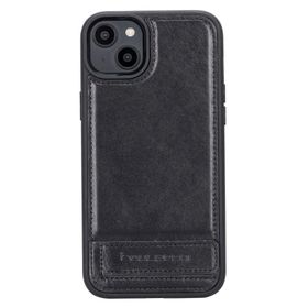 Bouletta RST1 Apple iPhone 14 Plus Deri Standlı Siyah Cep Telefonu Arka Kapak
