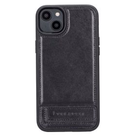 Bouletta RST1 Apple iPhone 14 Plus Deri Standlı Siyah Cep Telefonu Arka Kapak