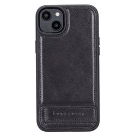 Bouletta RST1 Apple iPhone 14 Plus Deri Standlı Siyah Cep Telefonu Arka Kapak