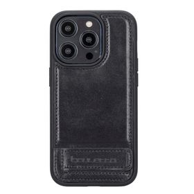 Bouletta RST1 Apple iPhone 14 Pro Deri Standlı Siyah Cep Telefonu Arka Kapak