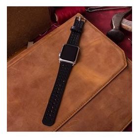 Bouletta RST1 Siyah 42-44 mm Apple Watch Deri Kordon