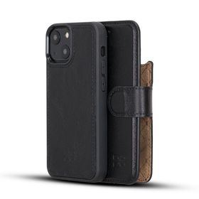 Bouletta RST1 Siyah Apple iPhone 13 Mini Uyumlu Deri Cüzdanlı Kılıf