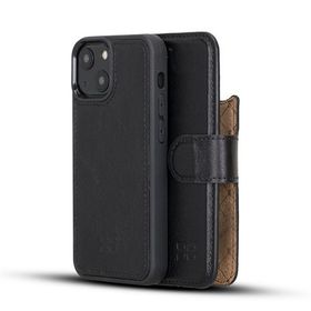 Bouletta RST1 Siyah Apple iPhone 13 Mini Uyumlu Deri Cüzdanlı Kılıf