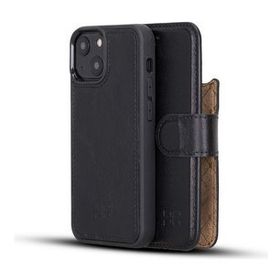 Bouletta RST1 Siyah Apple iPhone 13 Mini Uyumlu Deri Cüzdanlı Kılıf