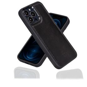 Bouletta RST1 Siyah Apple İphone 13 Pro Max Uyumlu Deri Arka Kapak
