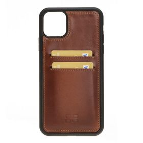 Bouletta RST2EF Taba Apple İphone 11 Pro Max Uyumlu Deri Kartlıklı Arka Kapak