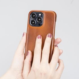 Bouletta RST2EF Taba Apple iPhone 13 Pro Uyumlu Deri Arka Kapak F360