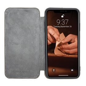 Bouletta SFB V23 Gri Apple İphone XS Max Uyumlu Deri Kapaklı Kılıf