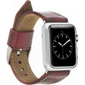 Bouletta SM25 Apple Watch 42-44-45 mm Bordo Uyumlu Deri Kordon