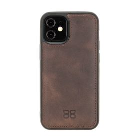 Bouletta TN03 Kahve Apple iPhone 12 Mini Uyumlu Deri Arka Kapak