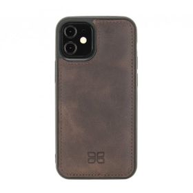 Bouletta TN03 Kahve Apple iPhone 12 Mini Uyumlu Deri Arka Kapak