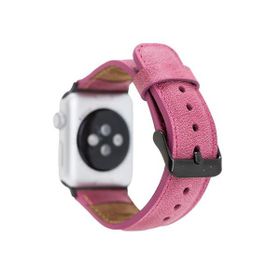 Bouletta TN08 38-40-41 mm Pembe Apple Watch Uyumlu Deri Kordon