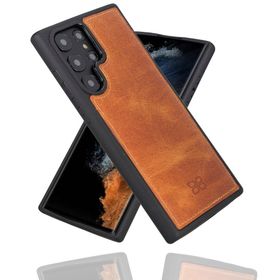 Bouletta TN11 Taba Samsung Galaxy S22 Ultra Uyumlu Deri Arka Kapak