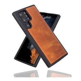 Bouletta TN11 Taba Samsung Galaxy S22 Ultra Uyumlu Deri Arka Kapak