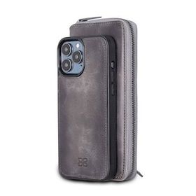 Bouletta TN18EF Gri Apple iPhone 11 Pro Uyumlu Deri Arka Kapak