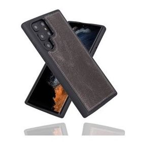Bouletta TN18EF Gri Samsung Galaxy S22 Ultra Uyumlu Deri Arka Kapak