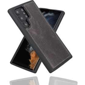 Bouletta TN18EF Gri Samsung Galaxy S22 Ultra Uyumlu Deri Arka Kapak