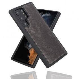 Bouletta TN18EF Gri Samsung Galaxy S22 Ultra Uyumlu Deri Arka Kapak