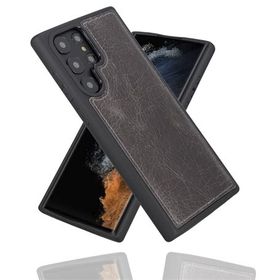 Bouletta TN18EF Gri Samsung Galaxy S22 Ultra Uyumlu Deri Arka Kapak