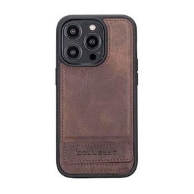 Bouletta TN3 Apple iPhone 14 Pro Uyumlu Deri Standlı Kahve Cep Telefonu Arka Kapak