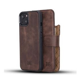 Bouletta TN3 Kahve Apple İphone 13 Uyumlu Deri Cüzdanlı Kılıf