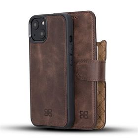Bouletta TN3 Kahve Apple İphone 13 Uyumlu Deri Cüzdanlı Kılıf