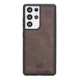 Bouletta TN3 Kahverengi Samsung Galaxy S21 Ultra Uyumlu Deri Arka Kapak