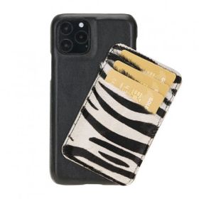 Bouletta UJ-DET-CC RST1 Zebra iPhone 11 Pro Deri Telefon Kılıfı