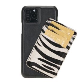 Bouletta UJ-DET-CC RST1 Zebra iPhone 11 Pro Deri Telefon Kılıfı