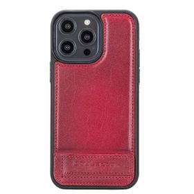 Bouletta V4EF Apple iPhone 14 Pro Uyumlu Deri Standlı Taba Cep Telefonu Arka Kapak