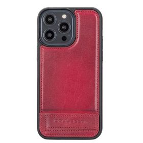 Bouletta V4EF Apple iPhone 14 Pro Uyumlu Deri Standlı Taba Cep Telefonu Arka Kapak