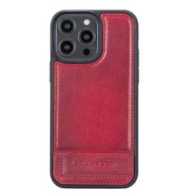 Bouletta V4EF Apple iPhone 14 Pro Uyumlu Deri Standlı Taba Cep Telefonu Arka Kapak