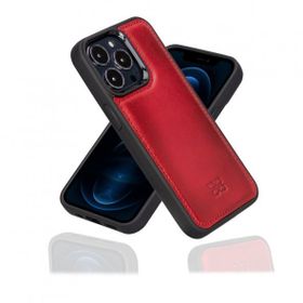 Bouletta V4EF Kırmızı Apple İphone 13 Pro Uyumlu Deri Arka Kapak