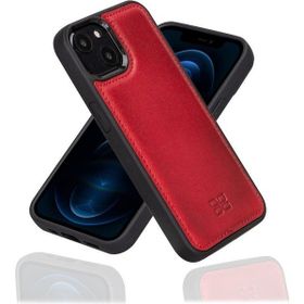 Bouletta V4EF Kırmızı Apple İphone 13 Uyumlu Deri Arka Kapak