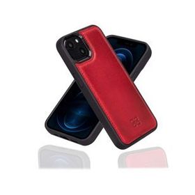 Bouletta V4EF Kırmızı Apple İphone 13 Uyumlu Deri Arka Kapak