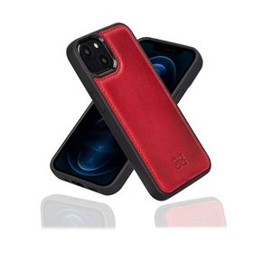 Bouletta V4EF Kırmızı Apple İphone 13 Uyumlu Deri Arka Kapak