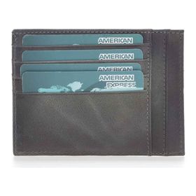 Bouletta VS4 Zip Gri Deri Kadın Fermuarlı Kartlık