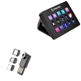 BoxWave Jet Siyah Elgato MK.2 İle Uyumlu USB Type-C Stream Deck