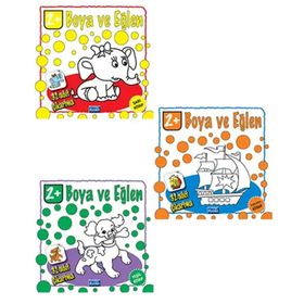 Boya ve Eğlen Serisi Sarı Turuncu ve Yeşil Kitap Seti - Parıltı Yayıncılık