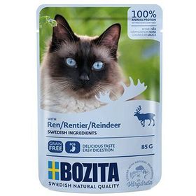 Bozita Pouch Ren Geyiği Etli Tahılsız Yetişkin 85 gr Kedi Konservesi