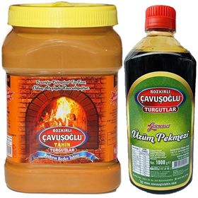 Bozkırlı Çavuşoğlu 930 gr Odun Ateşinde Kepekli Bozkır Tahini + 1 kg Üzüm Pekmezi