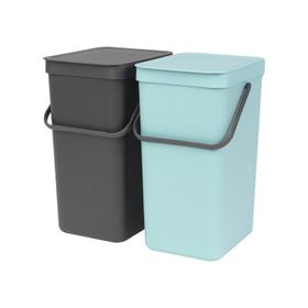 Brabantia 2x16 lt Dolap İçi Sort Go Mint Gri Çöp Kutusu