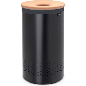 Brabantia Matt Black Mantar Kapaklı Metal Siyah 60 lt Çamaşır Sepeti