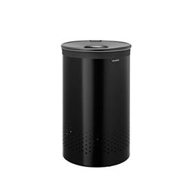 Brabantia Matt Plastik Kapaklı Siyah 60 lt Çelik Çamaşır Sepeti