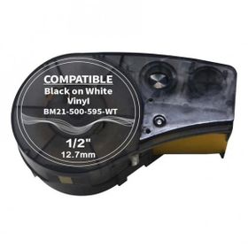 Brady BM21-500-595-WT Black on White Şerit