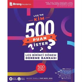 Branş Akademi Yayınları 8. Sınıf LGS'de İlk Dönem Kim 500 Puan İster Deneme Bankası