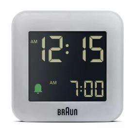 Braun BC08G Gri Klasik Seyahat Dijital Alarmlı Masa Saati