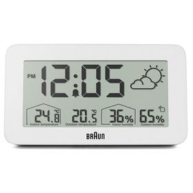 Braun BC13WP Beyaz Dijital Hava Durumu Alarmlı Masa Saati