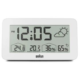 Braun BC13WP Beyaz Dijital Hava Durumu Alarmlı Masa Saati
